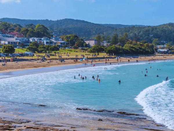 Picnic-by-the-beach-with-view-of-ocean-at-Lorne-Foreshore-Victoria