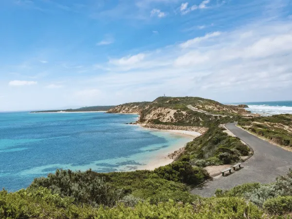 Close-up view of the coastline and ocean at Point Nepean National Park