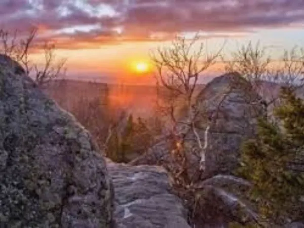 Scenic nature landscape near Jamieson in Victoria at sunset