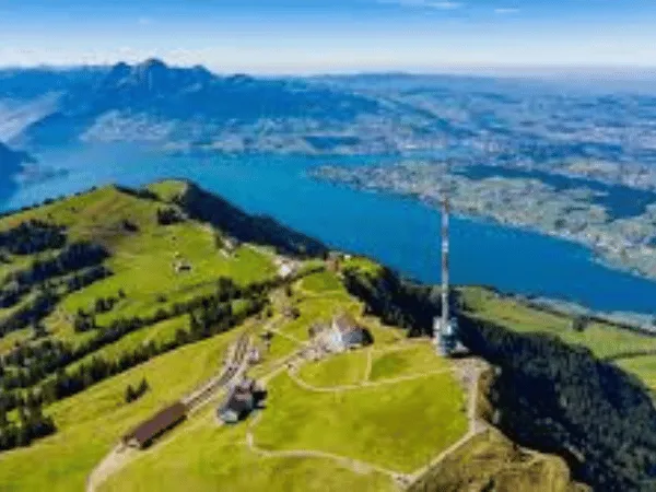Rigi Kulm Switzerland with panoramic views of the Alps, Lake Lucerne, and surrounding landscapes from the summit