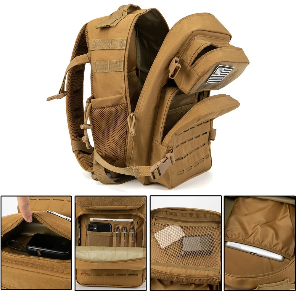 25L Tactical Backpack Outdoor Bag for Fitness MOLLE Backpack GYM For Women/Men EDC Hiking Survival Rucksack Witch Bottle Holder 5