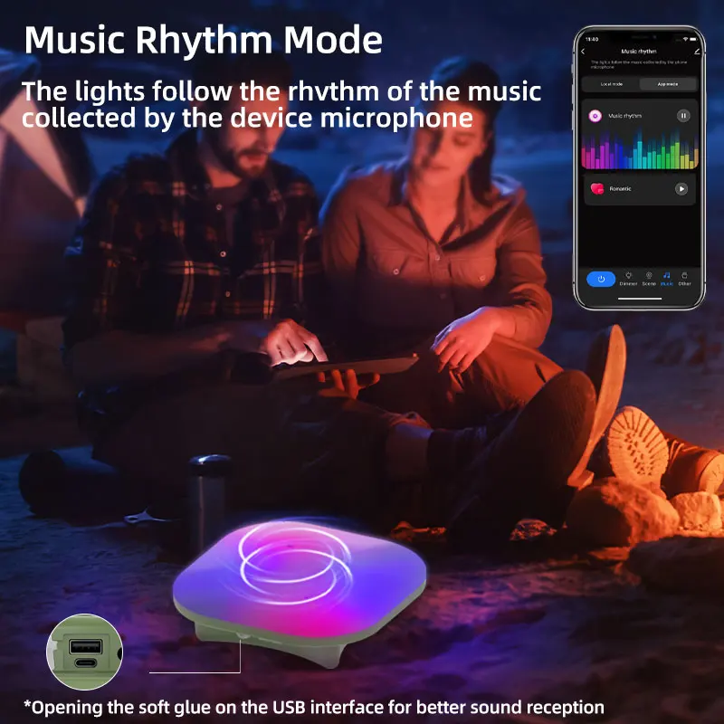 Rechargeable Smart Camping Lantern with Bluetooth 4