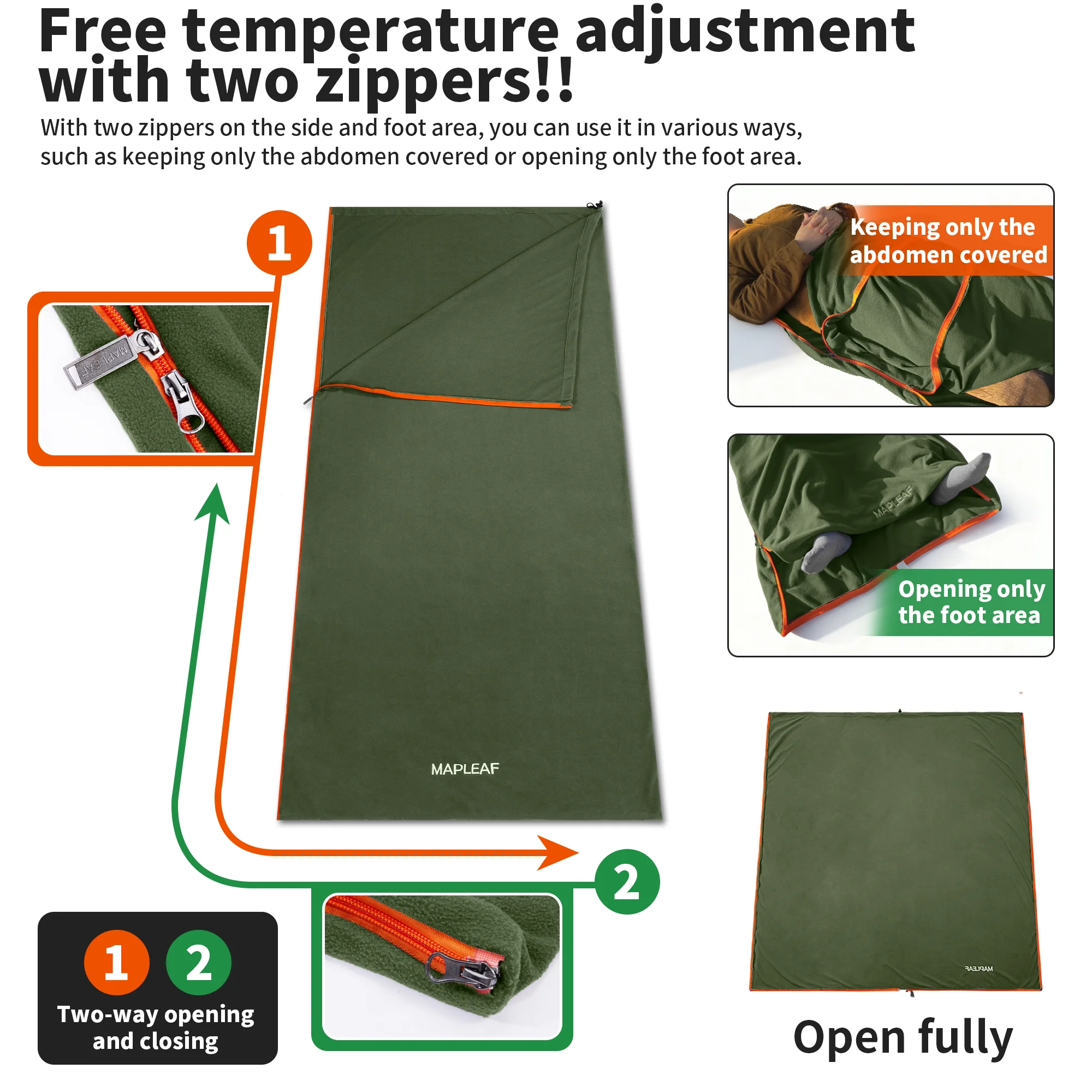 Warm Fleece Sleeping Bag Liner for Outdoor Travel 5