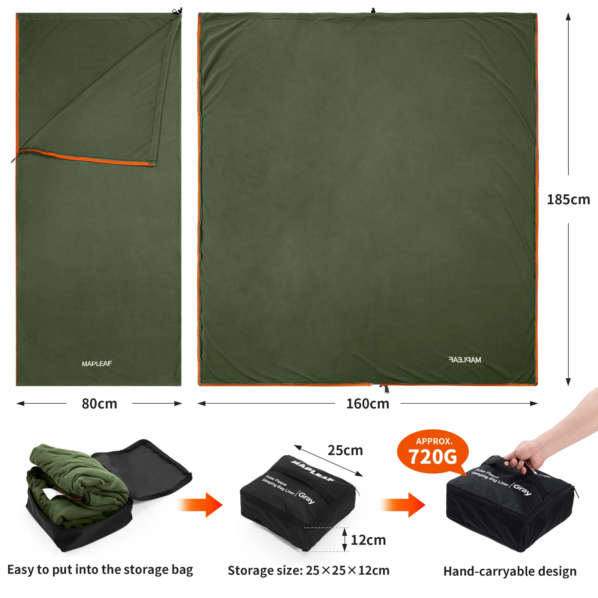 Warm Fleece Sleeping Bag Liner for Outdoor Travel 6