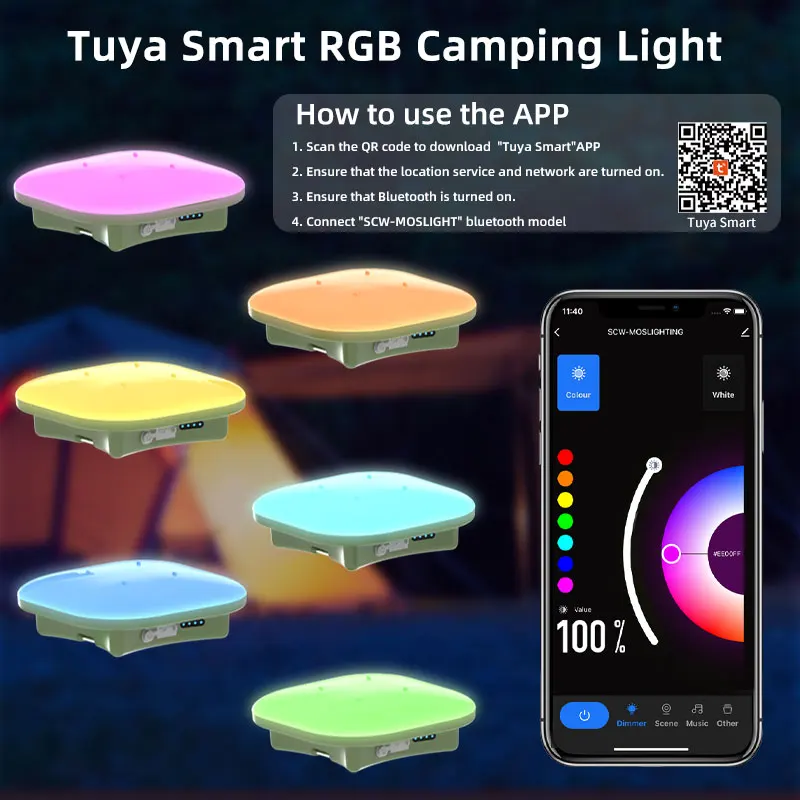 Rechargeable Smart Camping Lantern with Bluetooth 3