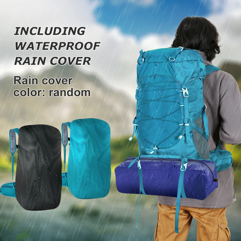 50L Hiking Backpack with Rain Cover for Camping 6