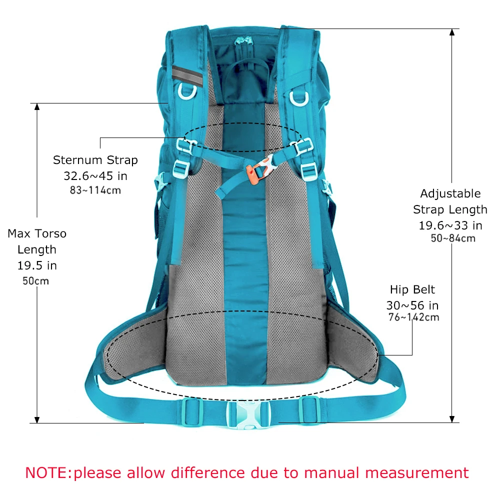 50L Hiking Backpack with Rain Cover for Camping 3