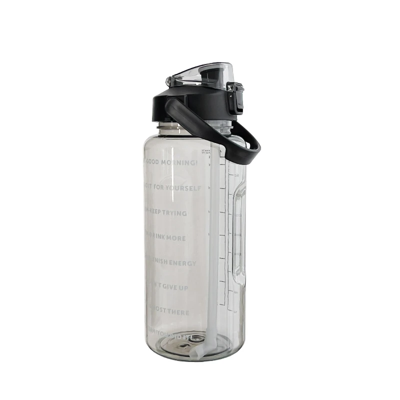 2L Water Bottle with Straw & Time Marker for Sports 6