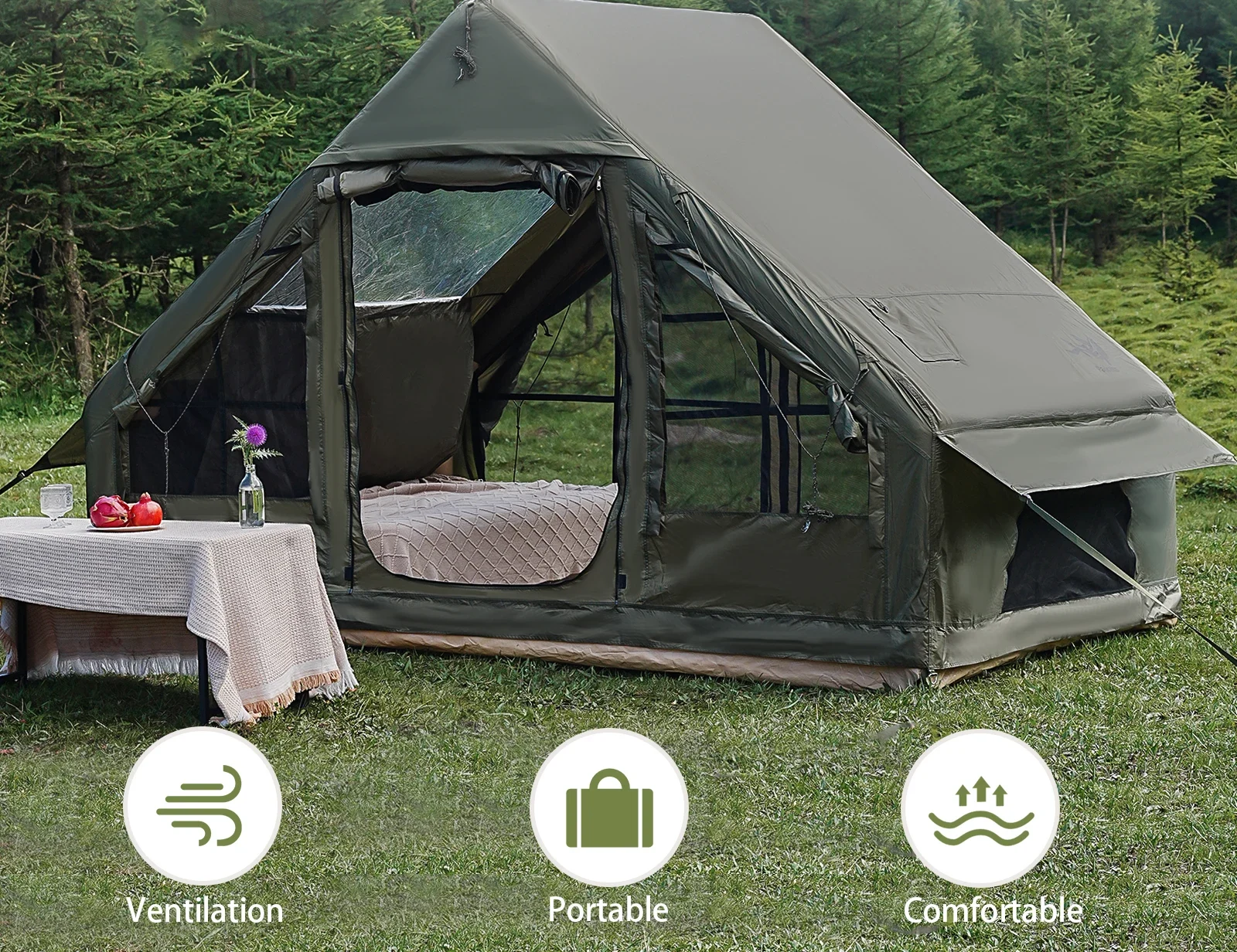 Portable Inflatable Camping Tent for 4-8 People 36