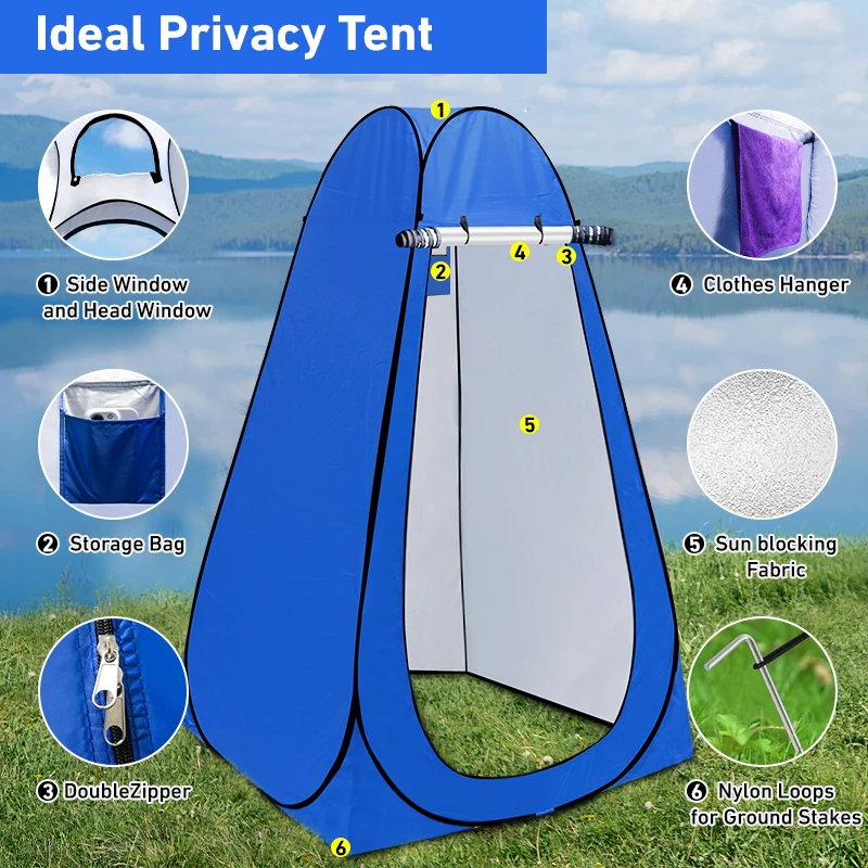Portable Pop-Up Camping Shower Tent 5
