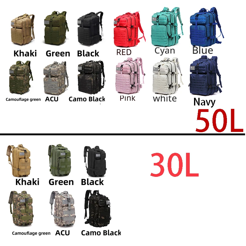 30L/50L Waterproof Tactical Hiking Backpack 2