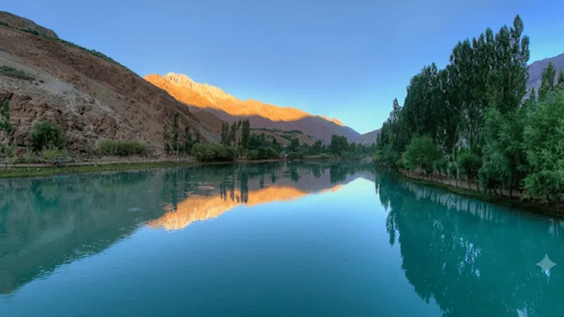 Peaceful river in Phander Valley
