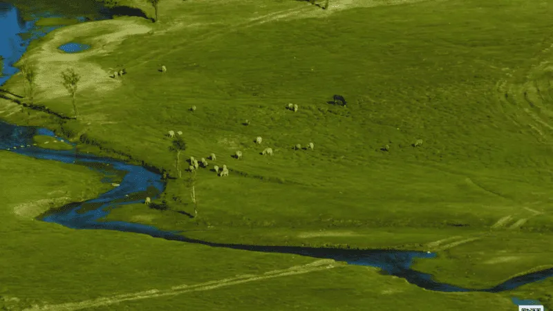 Aerial view of green landscapes in Phander Valley, Pakistan